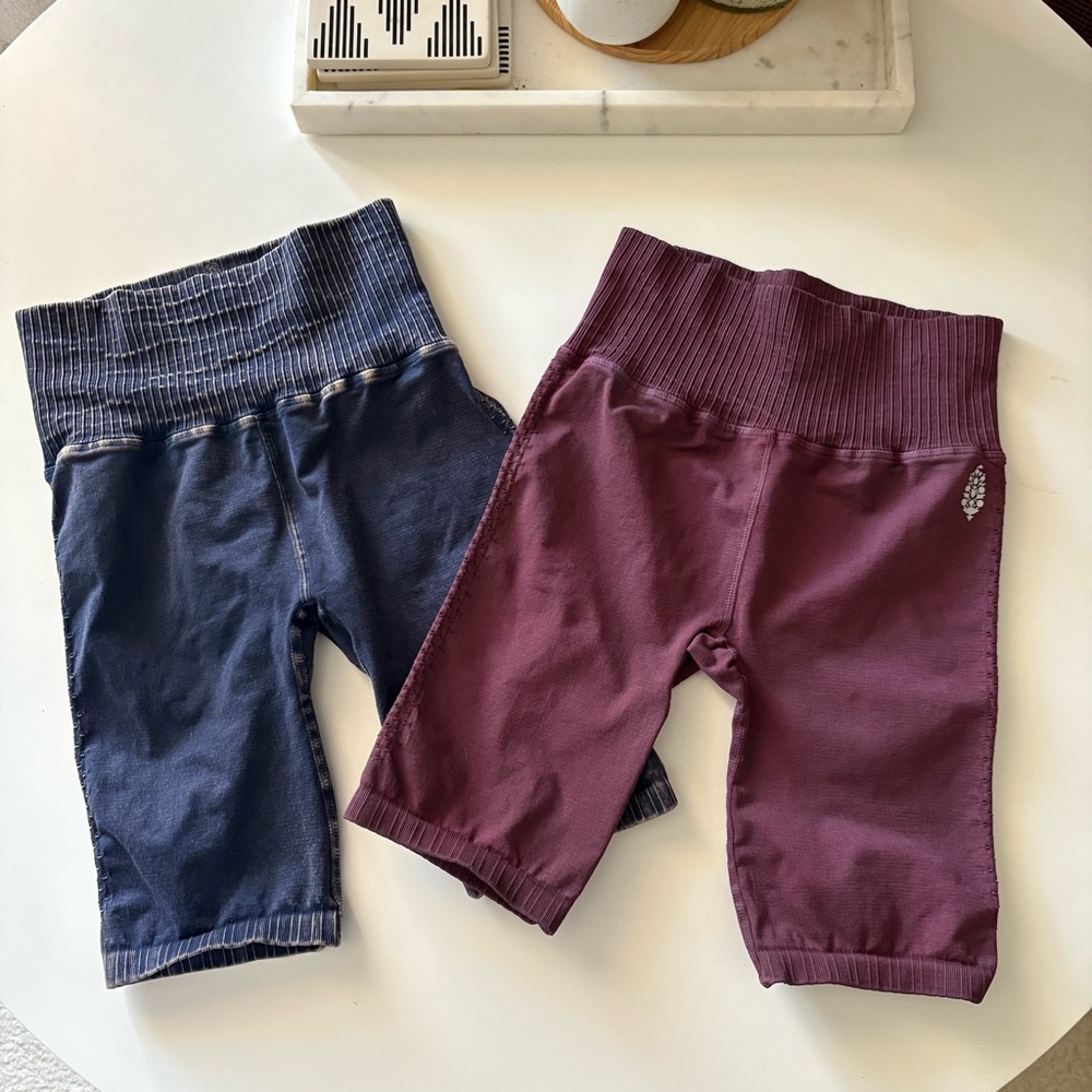 2 pc free people movement good karma biker shorts bundle